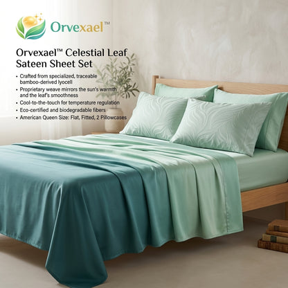 Orvexael™ Celestial Leaf Sateen Sheet Set