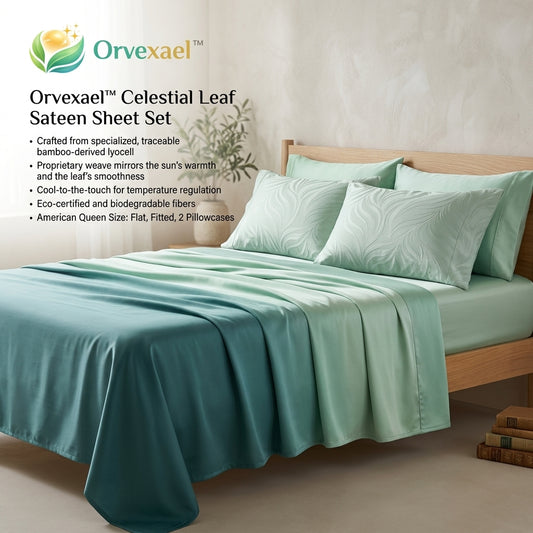 Orvexael™ Celestial Leaf Sateen Sheet Set